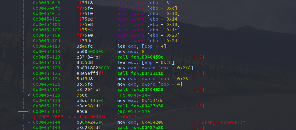 Disassembly at the interesting location.
