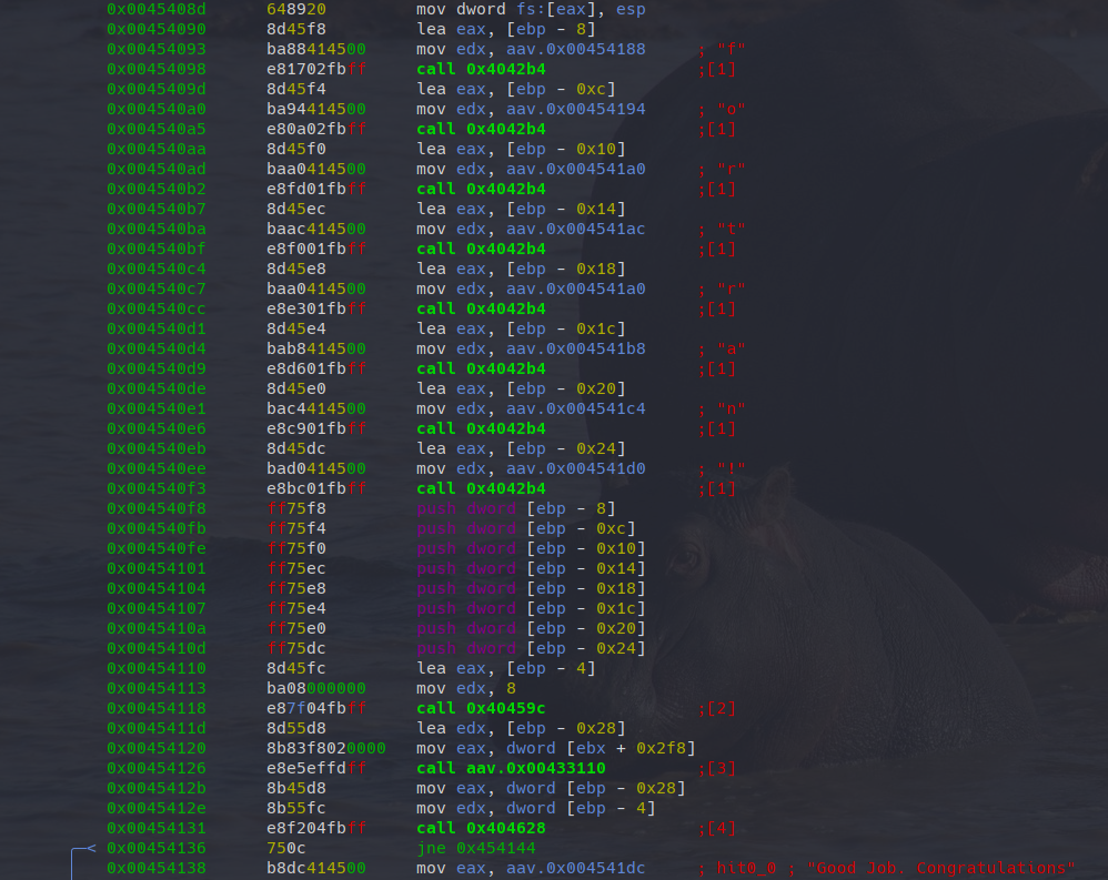 Finding xrefs is a very helpful trick in understanding this crackme!