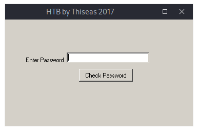 Apparently, the program just wants a password. With my trial of “test” I just got a message with the text “Wrong password”.