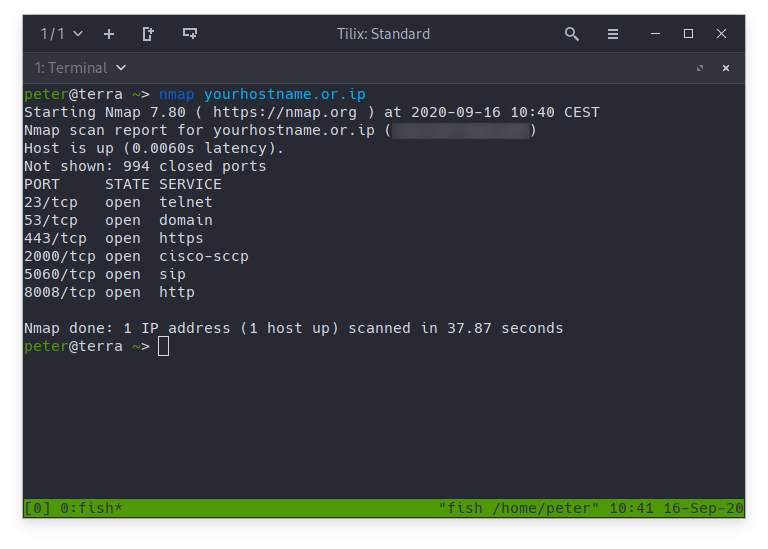 Remote enumeration of my home network.
