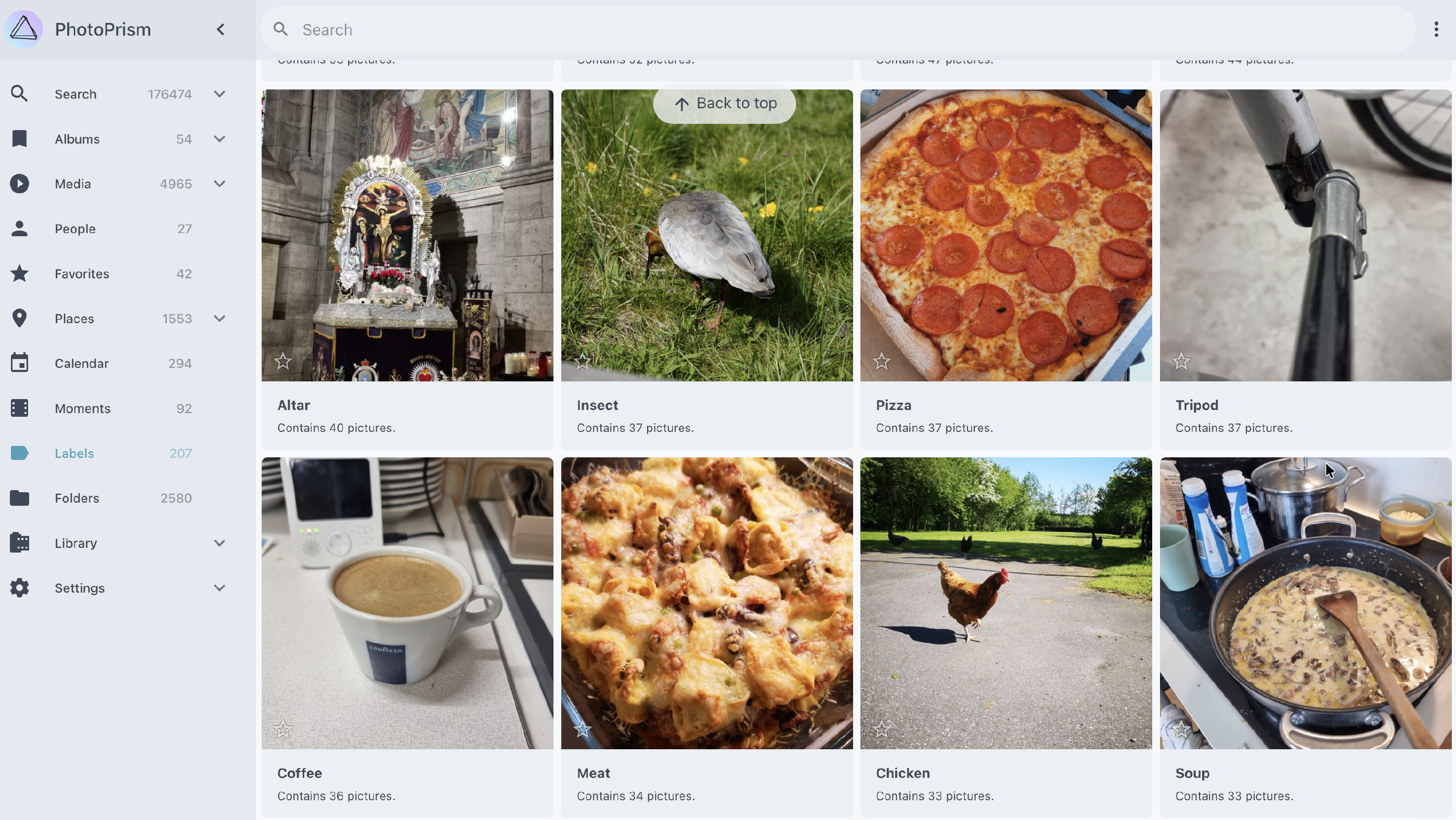 PhotoPrism tag gallery: fast retrieval via local indexing and tagging.